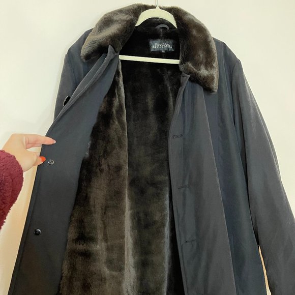 Donna Salyers' Fabulous Furs Black and Brown Trench Coat - Picture 2 of 4